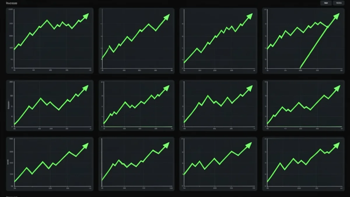 Borsa ekranında yükselen hisse senedi grafikleri
