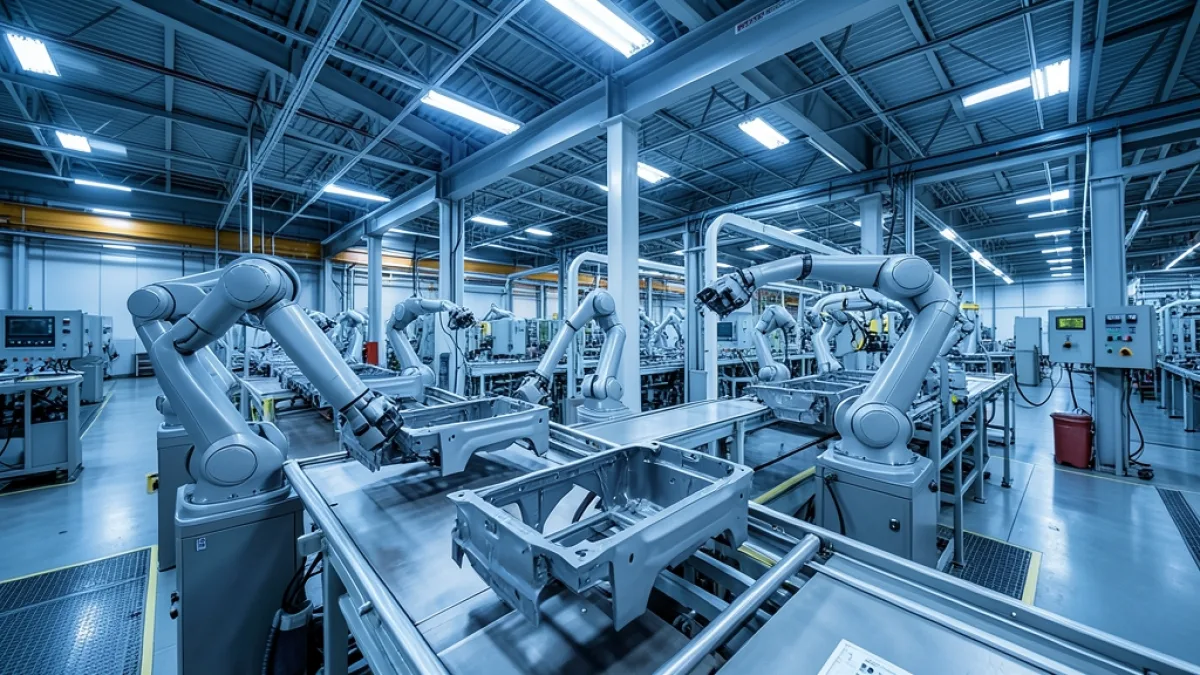 Askeri üretime dönüştürülen otomotiv fabrikasında montaj hattındaki arazi aracı