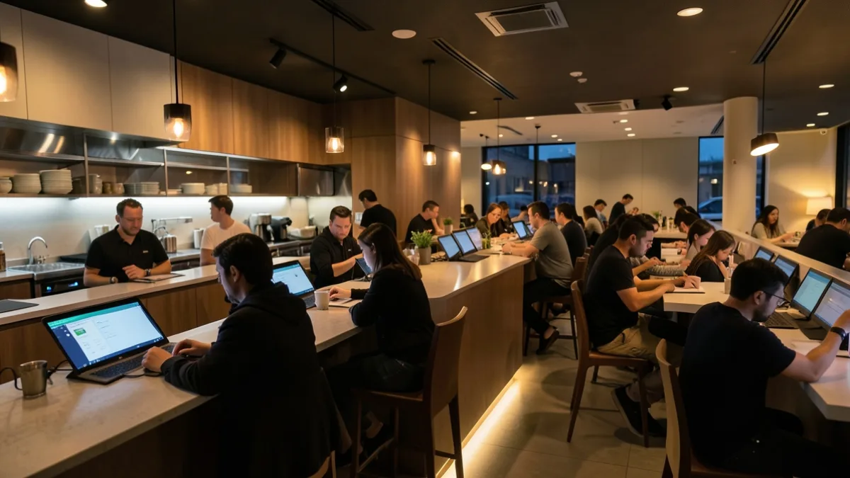 Hızlı servis restoranında müşteriler ve kasa bölgesi: TAB Gıda'nın üçüncü çeyrek bilanço haberi için temsili görsel