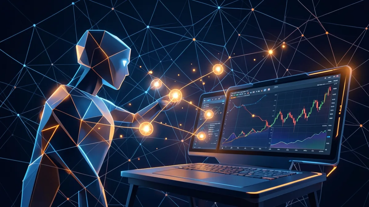 Yapay zekâ ajanlarının işlem gücünü token karşılığında takas ettiğini gösteren editoryal illüstrasyon